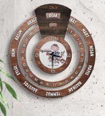 Kişiye Özel Anasınıfı Öğretmeni Sonsuz Maya Takvimi Duvar Saati - 2