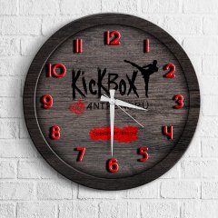 Kişiye Özel Mesleki Kick Box Antrenörü Ahşap Duvar Saati - 1