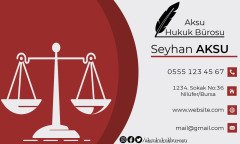Kişiye Özel Avukat Tasarımlı Bitmeyen Kartvizit - Model 1