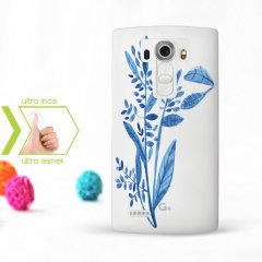 Kişiye Özel LG G4 İnce Şeffaf Silikon Telefon Kapağı (Yaprak Temalı-2)