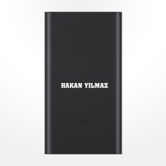 Kişiye Özel İsimli Xiaomi 10000 mAh Taşınabilir İnce ve Hafif Kasa Siyah Şarj Cihazı Powerbank