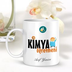 Kişiye Özel Mesleki Kimya Öğretmeni Beyaz Kupa Bardak - 001