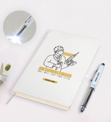 Kişiye Özel Diş Hekimi Tasarımlı Defter ve Dokunmatik Işıklı Kalem Seti-4