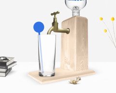 BK Home Musluklu Doğal Ahşap Vodka Standı