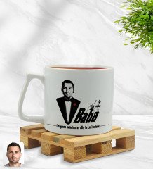 Kişiye Özel Baba Godfather Silüet Tasarımlı Middle Beyaz Kupa Bardak Model 6