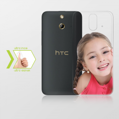 Kişiye Özel HTC One E8 İnce Şeffaf Silikon Telefon Kapağı
