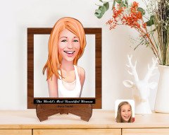 Personalized Women's Day The Most Beautiful Woman in the World with Cartoon Wooden Stand 3D Trinket-12