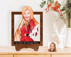 Personalized Women's Day The Most Beautiful Woman in the World with Cartoon Wooden Stand 3D Trinket-15