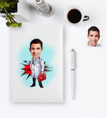 Kişiye Özel Bay Acil Tıp Teknisyeni Karikatür 2023 Deri Ajanda & Kalem Hediye Seti - 1