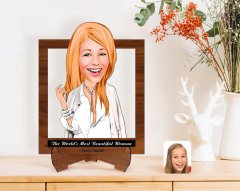 Personalized Women's Day The Most Beautiful Woman in the World with Cartoon Wooden Stand 3D Trinket-20