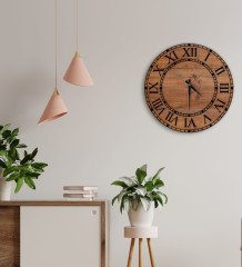 BK Gift Dekoratif 45cm Ahşap Duvar Saati-155