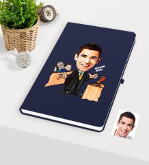 Kişiye Özel Bay Avukat Karikatürlü Lacivert Defter - 3