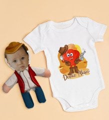 BK Kids Kişiye Özel Fotoğraflı Bebek Yastık ve Bebek Body Zıbın Hediye Seti - Model 42