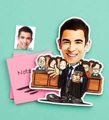 Kişiye Özel Bay Avukat Karikatürlü Ahşap Magnet-2