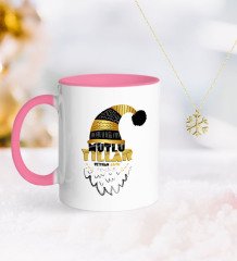 Kişiye Özel Yılbaşı Mutlu Yıllar Pembe Kupa ve Kar Tanesi Kolye-8
