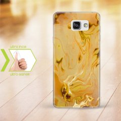 Kişiye Özel Samsung Galaxy A3 - A5 - A7 2016 İnce Şeffaf Silikon Telefon Kapağı (Mermer Temalı-5)