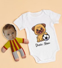 BK Kids Kişiye Özel Fotoğraflı Bebek Yastık ve Bebek Body Zıbın Hediye Seti - Model 4.2