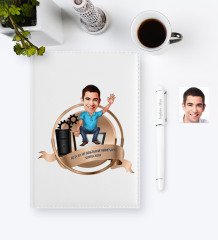 Kişiye Özel Yılın En İyi Bay Bilgisayar Mühendisi Karikatürlü 2023 Ajanda Kalem Seti