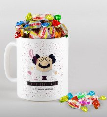 Kişiye Özel Kimya Öğretmeni Kupa ve Haribo Şeker Hediye Seti-3