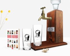 Kişiye Özel Renkli Baskılı Atatürk Temalı İkili Rakı Bardağı Ahşap Rakı Standı ve Cep Kitabı Hediye Seti-13