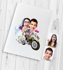 Kişiye Özel Evleniyoruz Karikatür Düğün Anı Defteri - 8