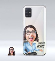 Kişiye Özel Bayan Kolay Yetişmiyor Karikatürlü Samsung Galaxy A51 İnce Şeffaf Silikon Telefon Kapağı-2