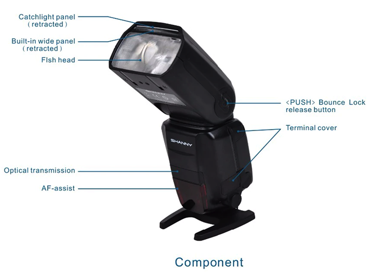 Shanny SN600C On-Camera TTL Speedlite Harici Flaş (Canon uyumlu)