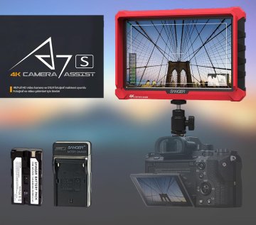 Sanger A7S 7'' 4K Monitör + Batarya + Şarj Aleti