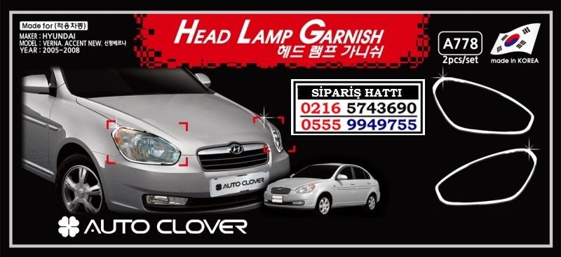 10615 accent era krom far cercevesi hyundai accent era aksesuarlari