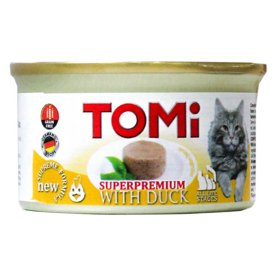 Tomi Tahılsız Ördekli Kedi Konservesi 85 gr Petza