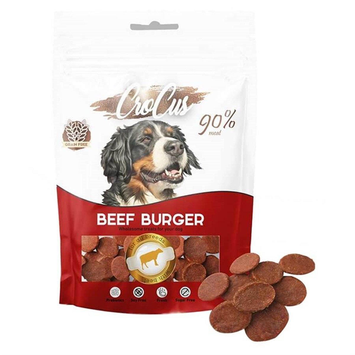 Crocus Beef Burger Köfte Şeklinde Köpek Ödülü 80 gr Petza