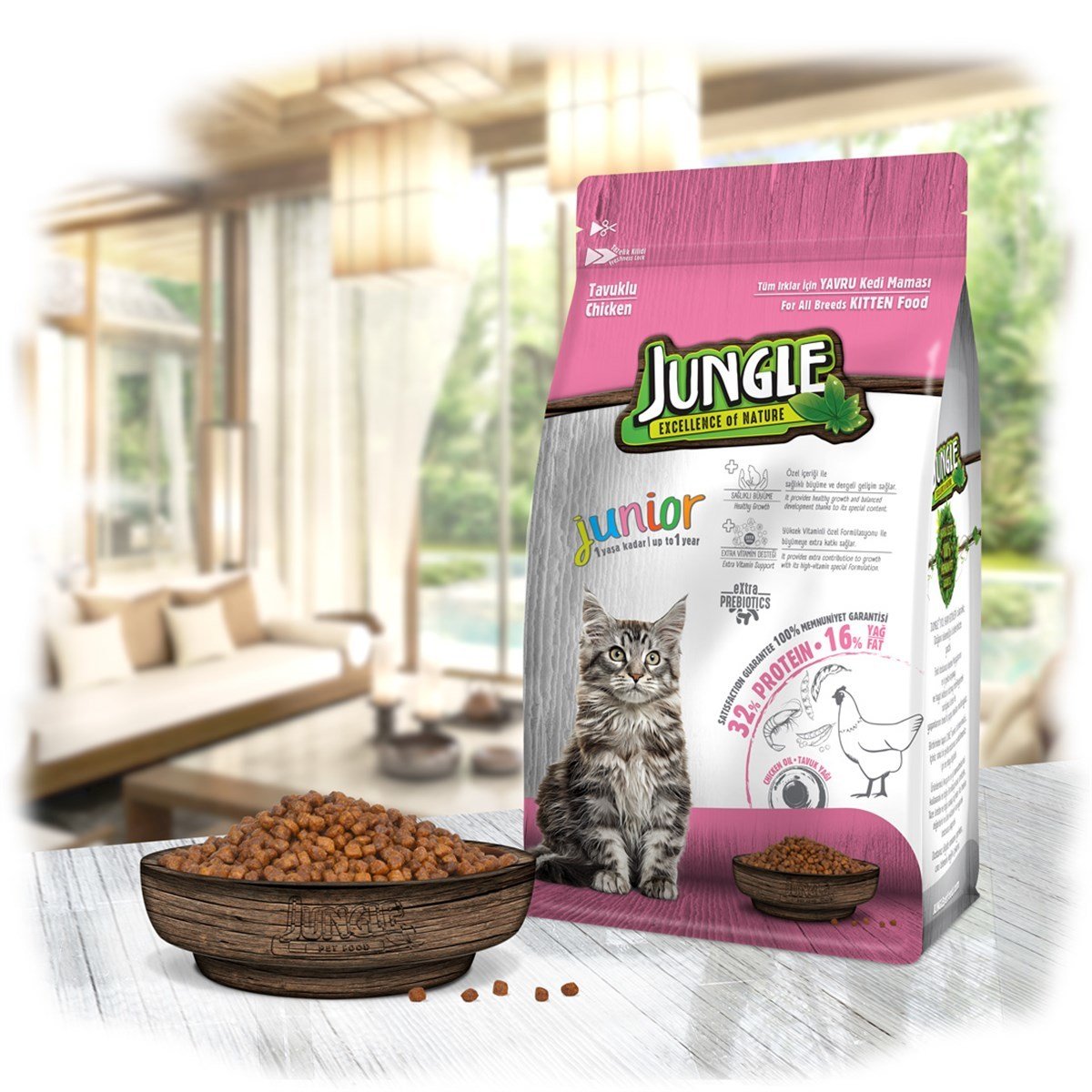 Jungle Tavuklu Yavru Kedi Maması 500 gr Petza