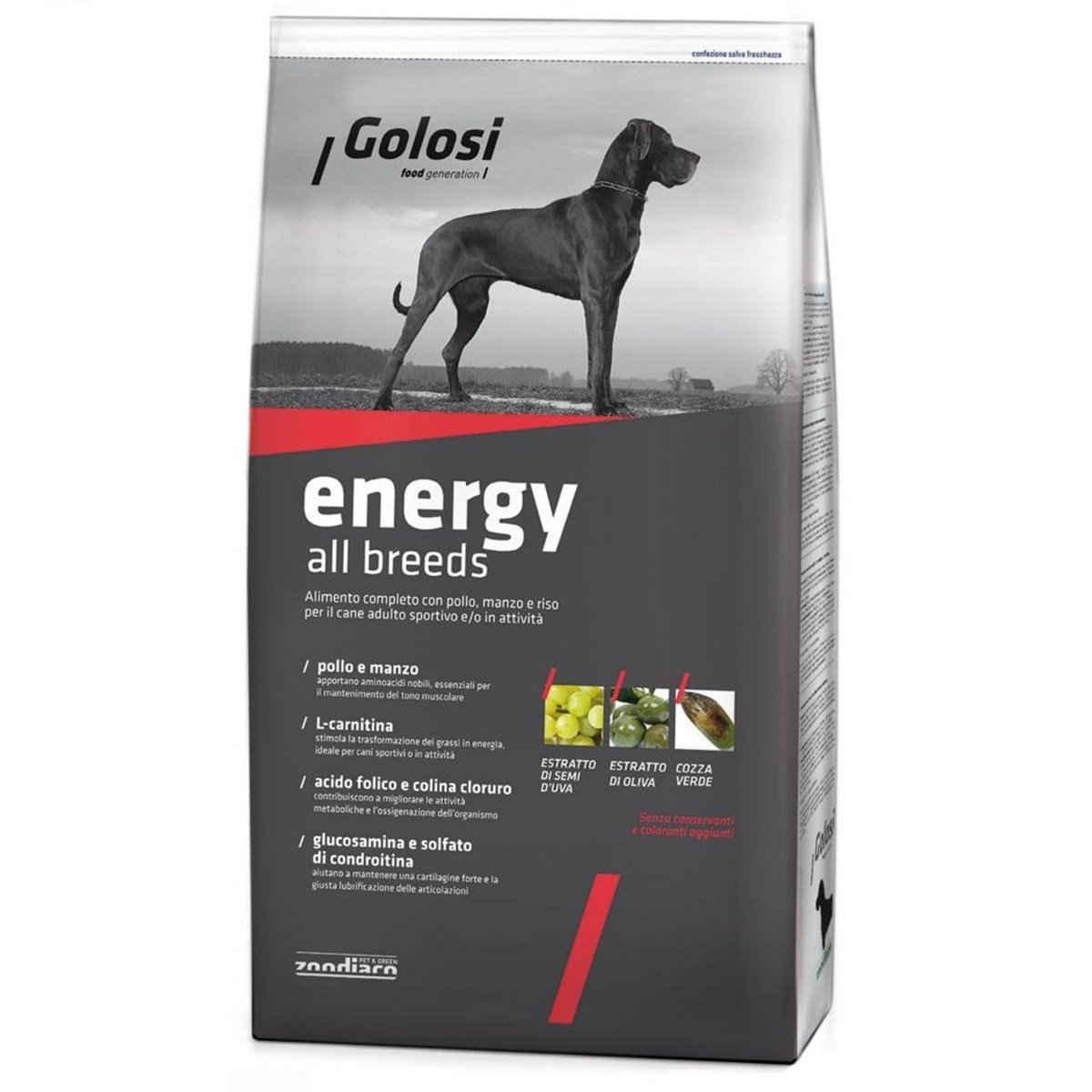 Golosi Energy Tavuk ve Biftekli Yüksek Enerjili Köpek Maması 12 Kg Petza