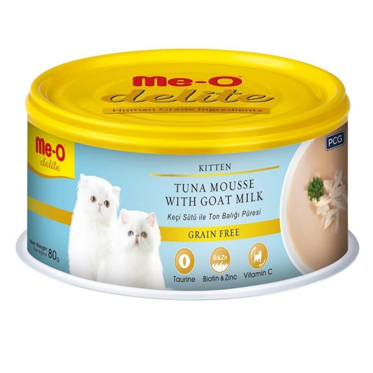 MEO Delite Tahılsız Keçi Sütlü Ton Yavru Kedi Konservesi 80gr Petza