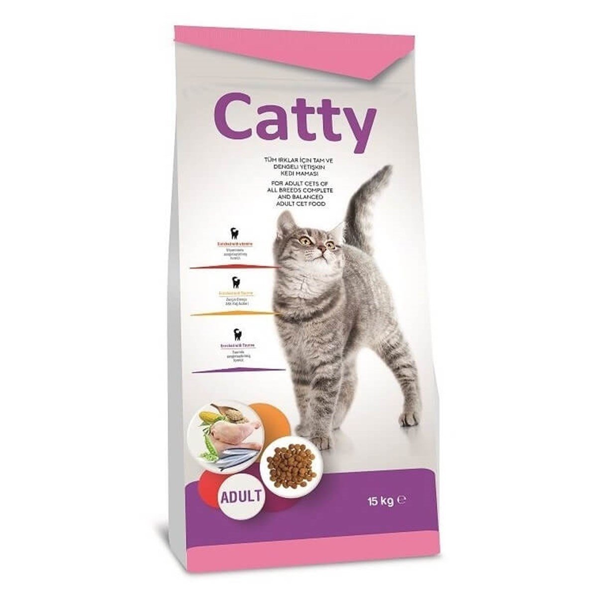 Catty Tavuklu Yetişkin Kedi Maması 15 kg Petza
