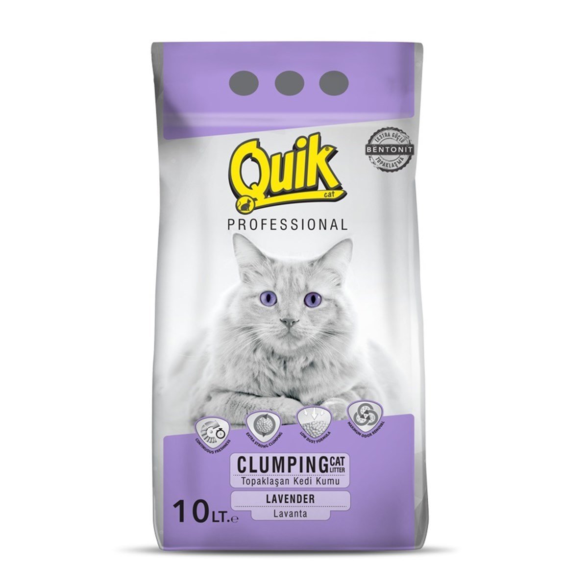 Quik Lavantalı İnce Topaklaşan Kedi Kumu 10 Lt Petza